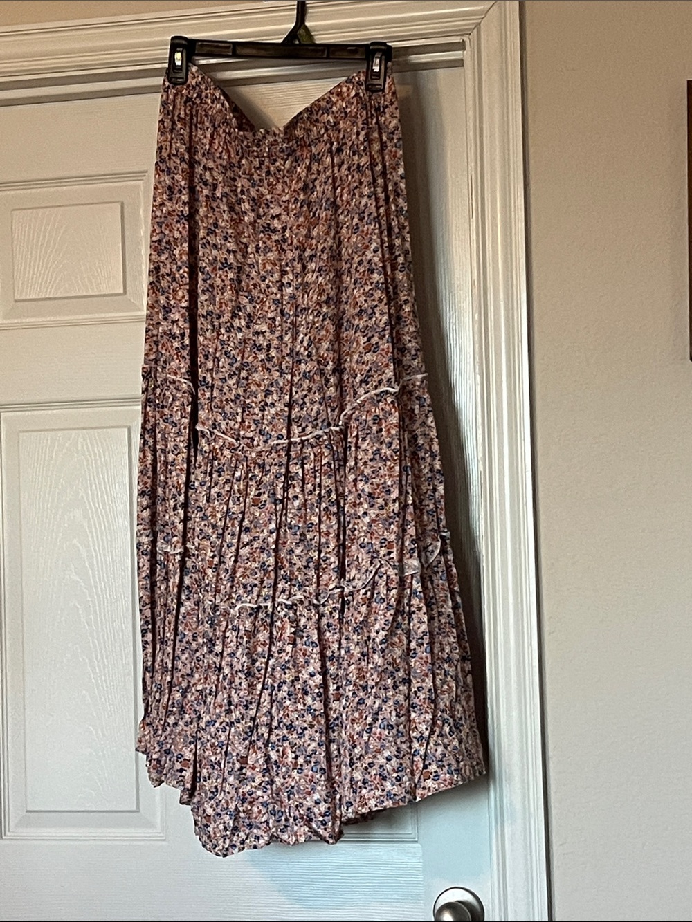 Floral Tiered Maxi Skirt - Blush Multi